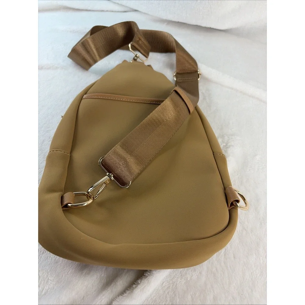 KEDZIE Sloane Sling Bag Camel Neoprene Crossbody Festival Streetwear Athleisure
